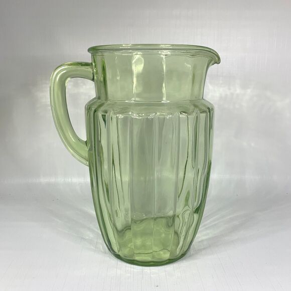 Princess Green Uranium 60oz Pitcher Anchor Hocking Depression Glass Vintage 30s - Picture 4 of 6